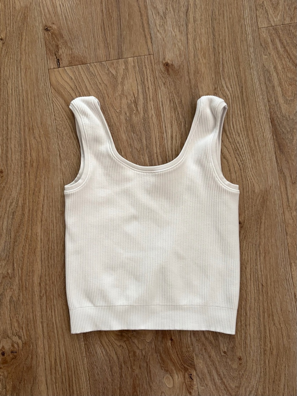 Athleta White Ribbed Stretch Scoop Tank Workout Casual Women’s Size XS